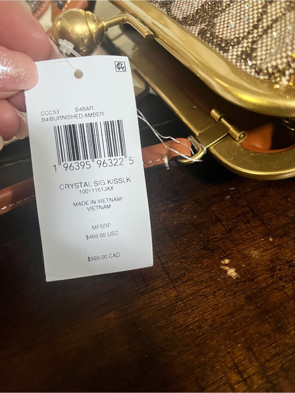 Coach Brown Signature Kiss-Lock Frame (16) comes with tags, strap, dust bag. New - Picture 2 of 7